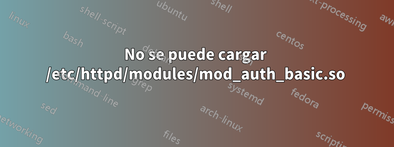 No se puede cargar /etc/httpd/modules/mod_auth_basic.so