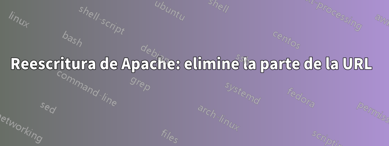 Reescritura de Apache: elimine la parte de la URL 