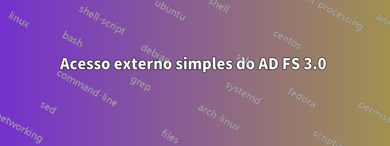 Acesso externo simples do AD FS 3.0