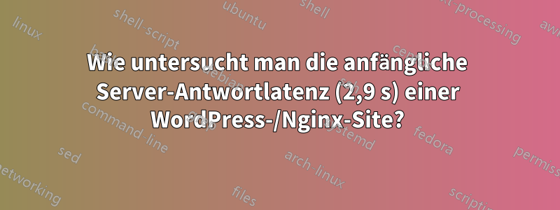 Wie untersucht man die anfängliche Server-Antwortlatenz (2,9 s) einer WordPress-/Nginx-Site?