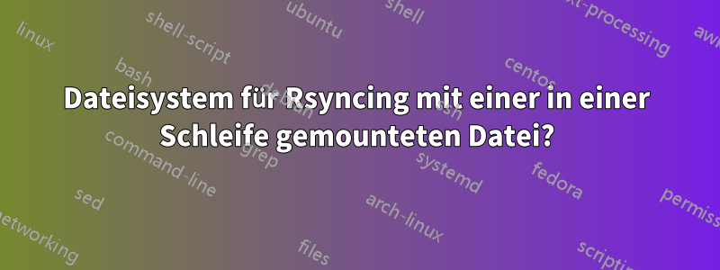 Dateisystem für Rsyncing mit einer in einer Schleife gemounteten Datei?