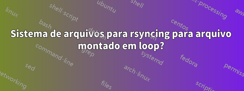 Sistema de arquivos para rsyncing para arquivo montado em loop?