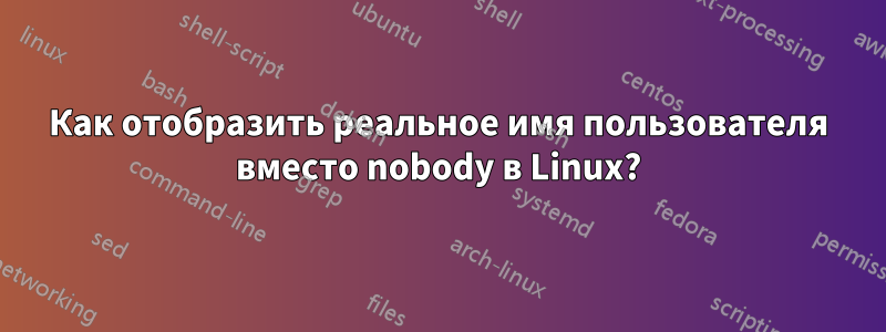 Как отобразить реальное имя пользователя вместо nobody в Linux?