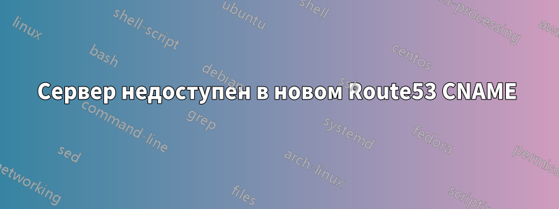 Сервер недоступен в новом Route53 CNAME