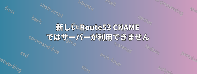 新しい Route53 CNAME ではサーバーが利用できません