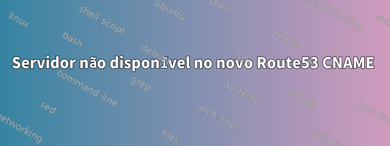 Servidor não disponível no novo Route53 CNAME