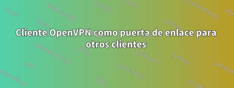 Cliente OpenVPN como puerta de enlace para otros clientes