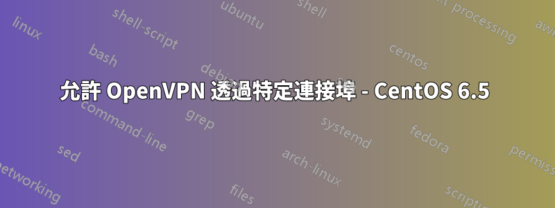 允許 OpenVPN 透過特定連接埠 - CentOS 6.5