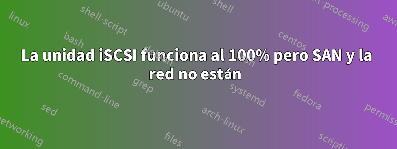 La unidad iSCSI funciona al 100% pero SAN y la red no están 