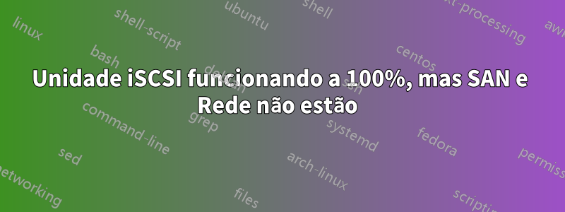 Unidade iSCSI funcionando a 100%, mas SAN e Rede não estão 