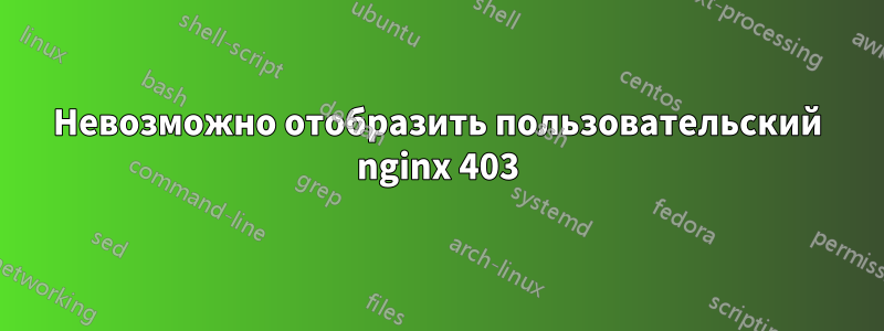 Невозможно отобразить пользовательский nginx 403