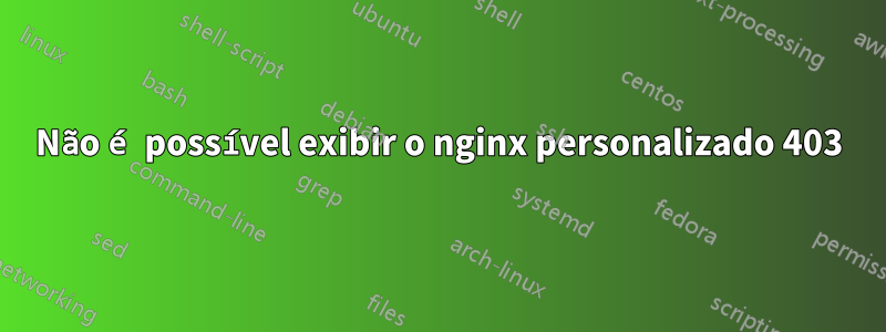 Não é possível exibir o nginx personalizado 403