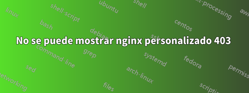 No se puede mostrar nginx personalizado 403