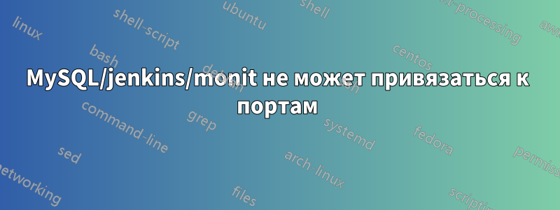 MySQL/jenkins/monit не может привязаться к портам