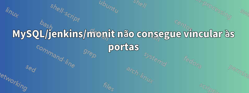 MySQL/jenkins/monit não consegue vincular às portas