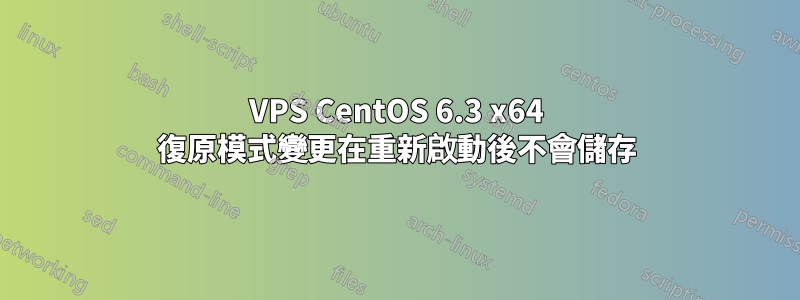 VPS CentOS 6.3 x64 復原模式變更在重新啟動後不會儲存