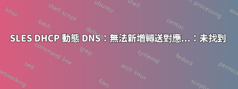 SLES DHCP 動態 DNS：無法新增轉送對應...：未找到