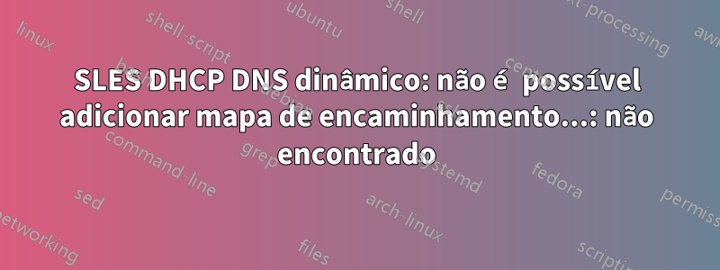 SLES DHCP DNS dinâmico: não é possível adicionar mapa de encaminhamento...: não encontrado