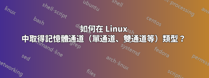 如何在 Linux 中取得記憶體通道（單通​​道、雙通道等）類型？