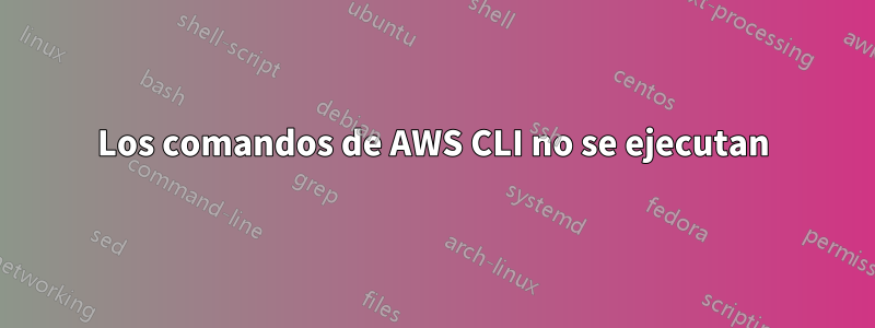 Los comandos de AWS CLI no se ejecutan