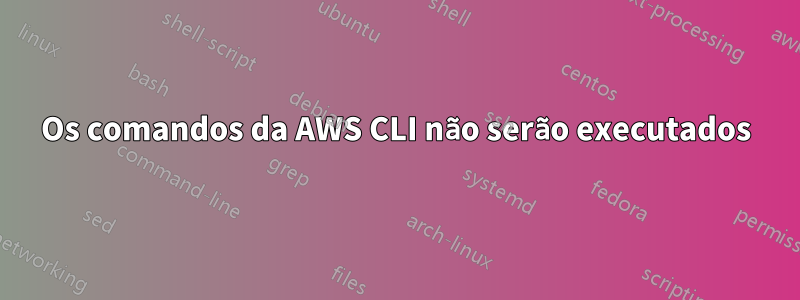 Os comandos da AWS CLI não serão executados