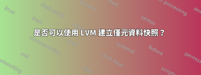 是否可以使用 LVM 建立僅元資料快照？
