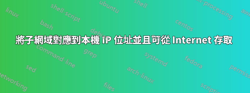 將子網域對應到本機 IP 位址並且可從 Internet 存取