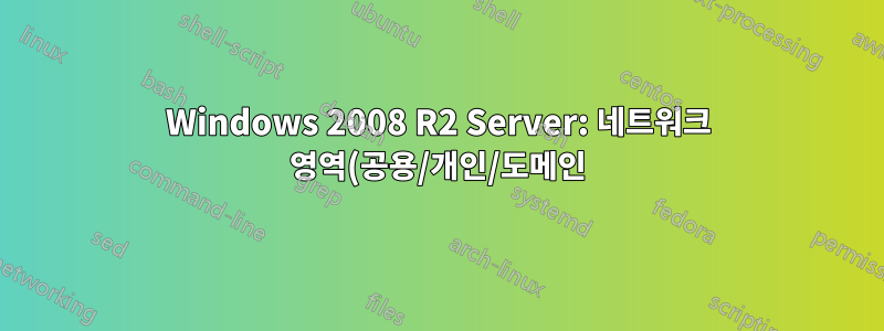 Windows 2008 R2 Server: 네트워크 영역(공용/개인/도메인)이 무작위로 변경되는 것 같습니다.