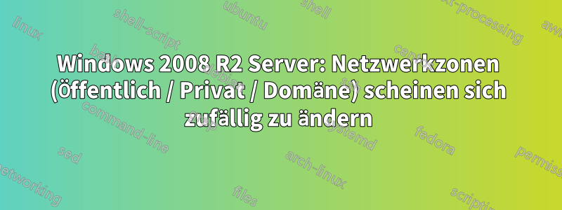 Windows 2008 R2 Server: Netzwerkzonen (Öffentlich / Privat / Domäne) scheinen sich zufällig zu ändern