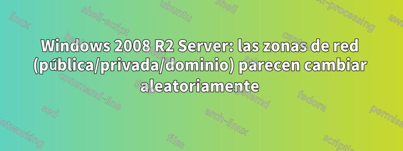 Windows 2008 R2 Server: las zonas de red (pública/privada/dominio) parecen cambiar aleatoriamente