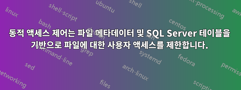 동적 액세스 제어는 파일 메타데이터 및 SQL Server 테이블을 기반으로 파일에 대한 사용자 액세스를 제한합니다.