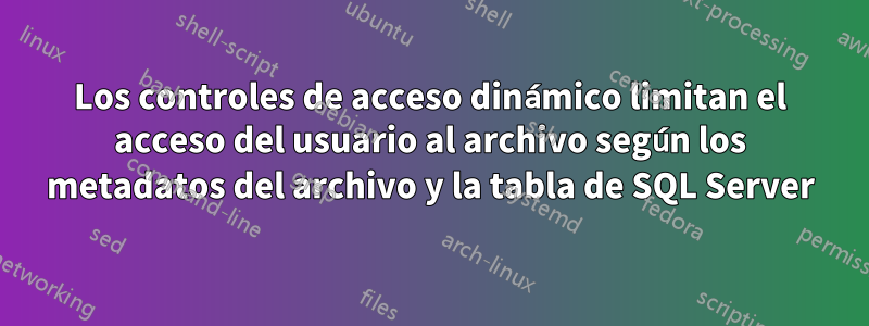 Los controles de acceso dinámico limitan el acceso del usuario al archivo según los metadatos del archivo y la tabla de SQL Server