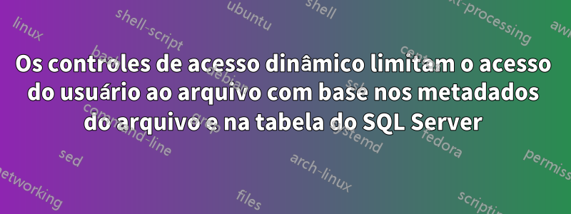 Os controles de acesso dinâmico limitam o acesso do usuário ao arquivo com base nos metadados do arquivo e na tabela do SQL Server