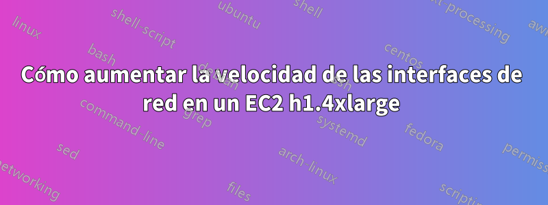 Cómo aumentar la velocidad de las interfaces de red en un EC2 h1.4xlarge