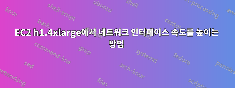 EC2 h1.4xlarge에서 네트워크 인터페이스 속도를 높이는 방법