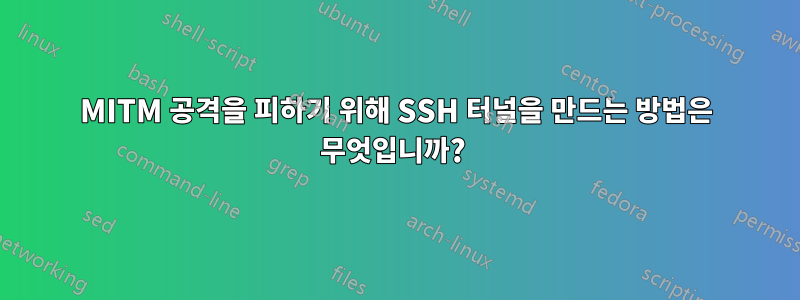 MITM 공격을 피하기 위해 SSH 터널을 만드는 방법은 무엇입니까? 