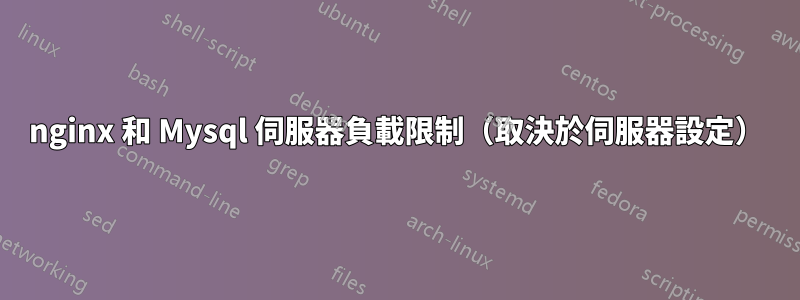 nginx 和 Mysql 伺服器負載限制（取決於伺服器設定）