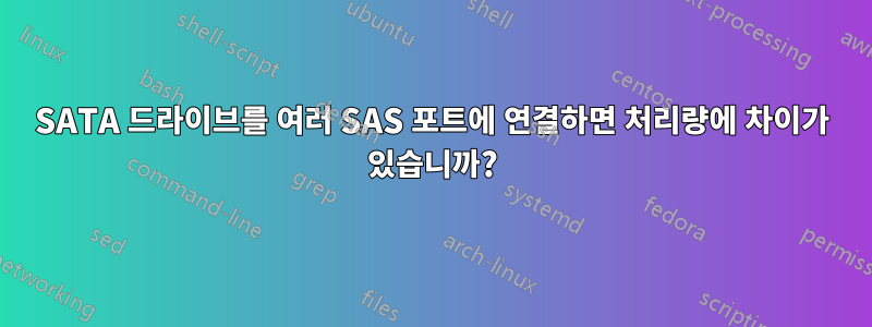 SATA 드라이브를 여러 SAS 포트에 연결하면 처리량에 차이가 있습니까?