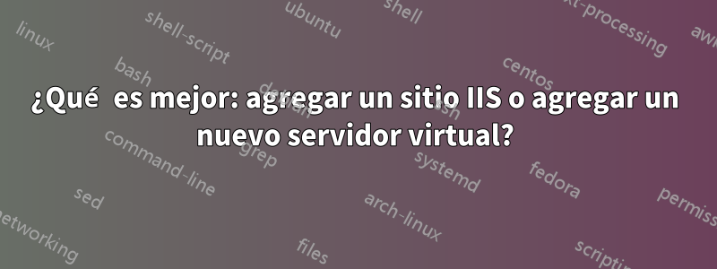 ¿Qué es mejor: agregar un sitio IIS o agregar un nuevo servidor virtual?