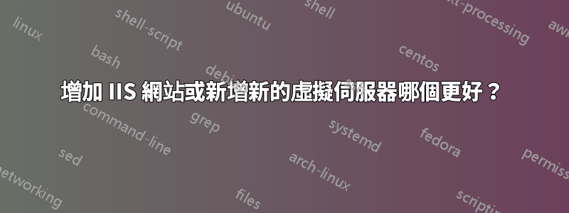 增加 IIS 網站或新增新的虛擬伺服器哪個更好？