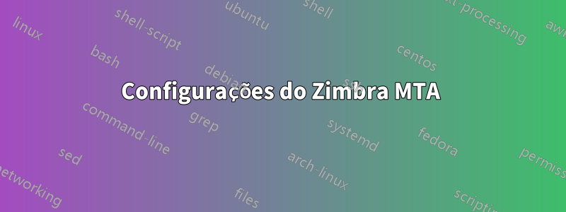 Configurações do Zimbra MTA