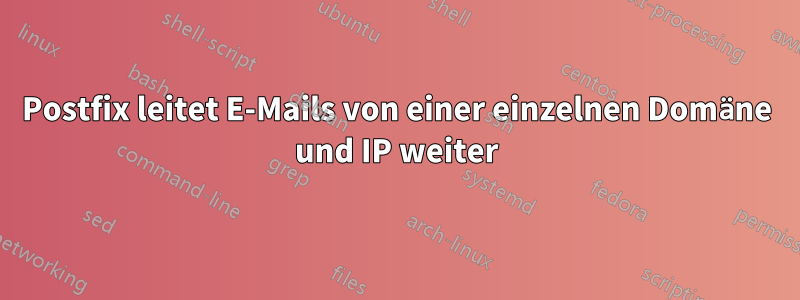 Postfix leitet E-Mails von einer einzelnen Domäne und IP weiter
