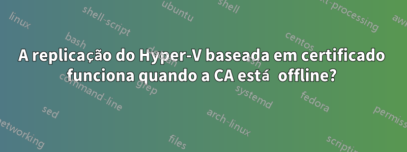 A replicação do Hyper-V baseada em certificado funciona quando a CA está offline?