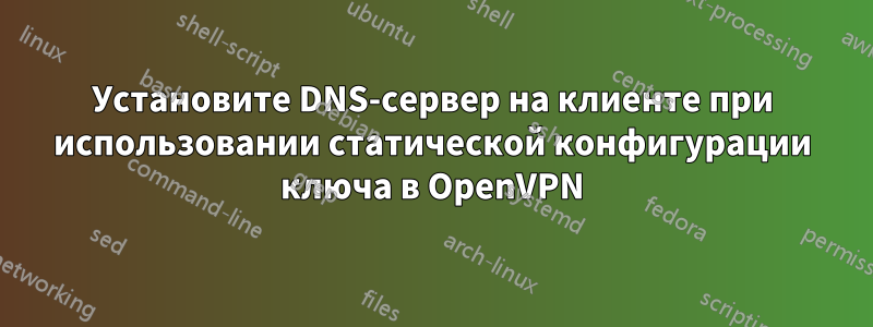 Установите DNS-сервер на клиенте при использовании статической конфигурации ключа в OpenVPN