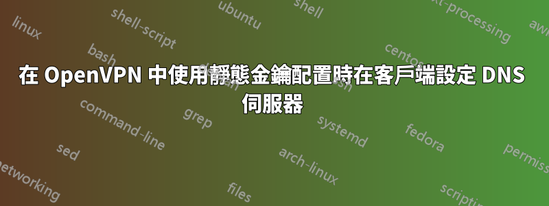 在 OpenVPN 中使用靜態金鑰配置時在客戶端設定 DNS 伺服器