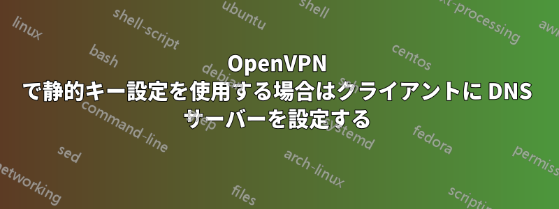 OpenVPN で静的キー設定を使用する場合はクライアントに DNS サーバーを設定する