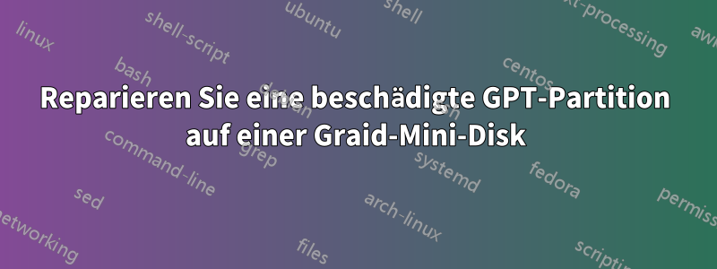 Reparieren Sie eine beschädigte GPT-Partition auf einer Graid-Mini-Disk