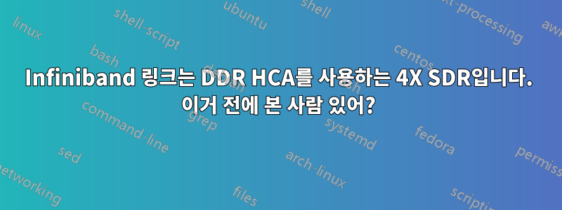 Infiniband 링크는 DDR HCA를 사용하는 4X SDR입니다. 이거 전에 본 사람 있어?