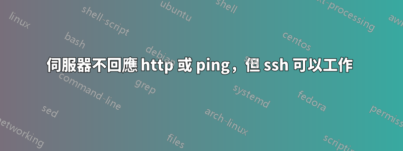 伺服器不回應 http 或 ping，但 ssh 可以工作