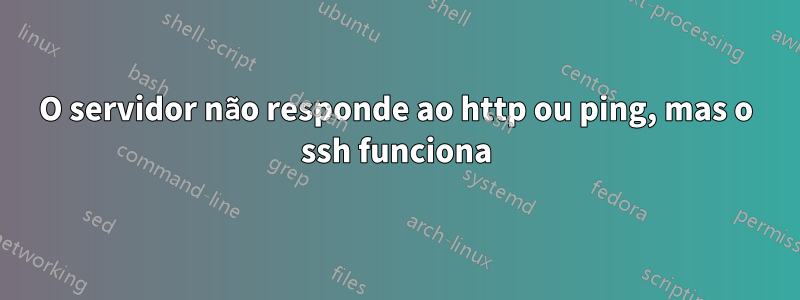 O servidor não responde ao http ou ping, mas o ssh funciona
